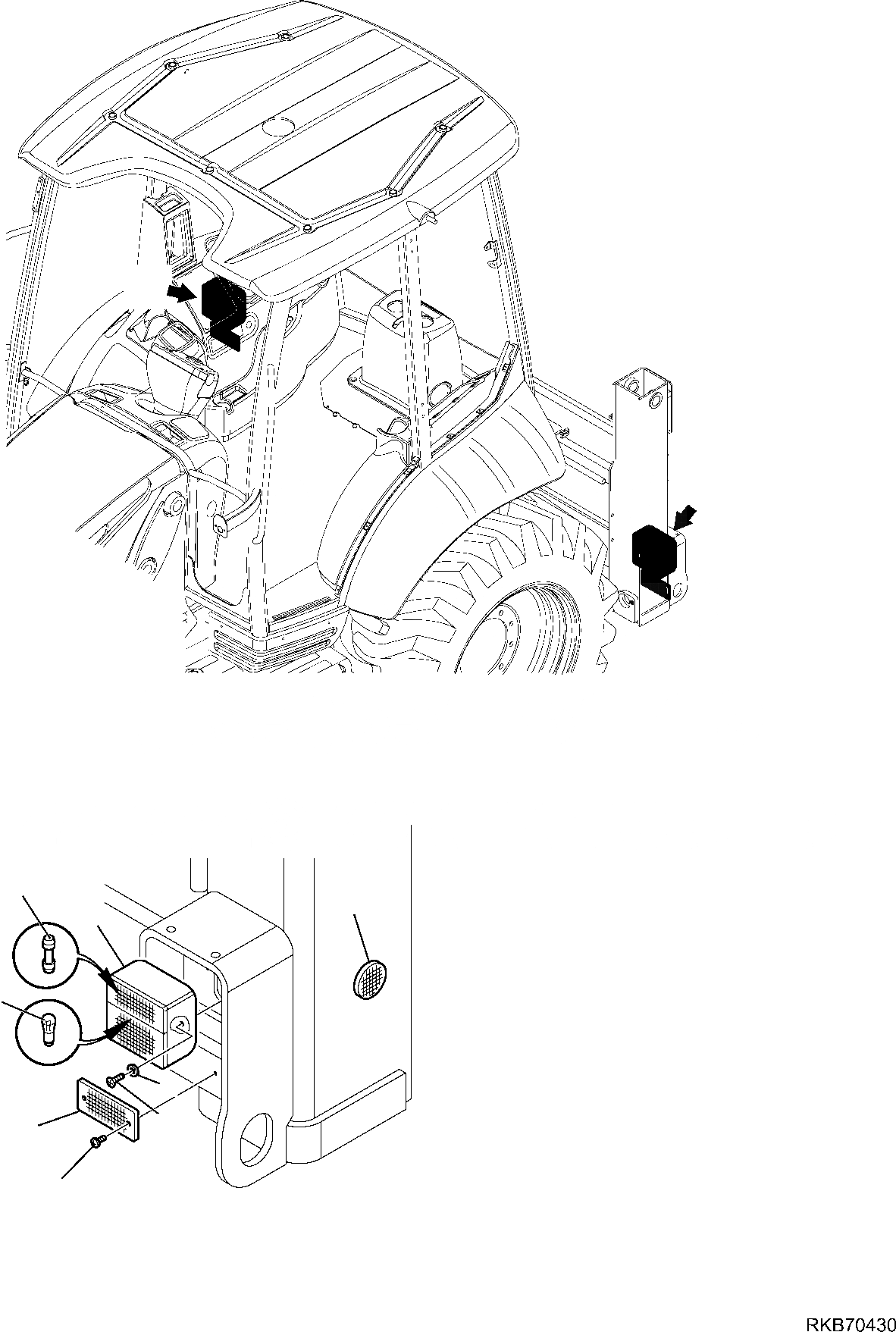 Схема запчастей Komatsu WB93R-5E0 - ЭЛЕКТРИКА (TUV) ( КМ/Ч) КОМПОНЕНТЫ ДВИГАТЕЛЯ И ЭЛЕКТРИКА