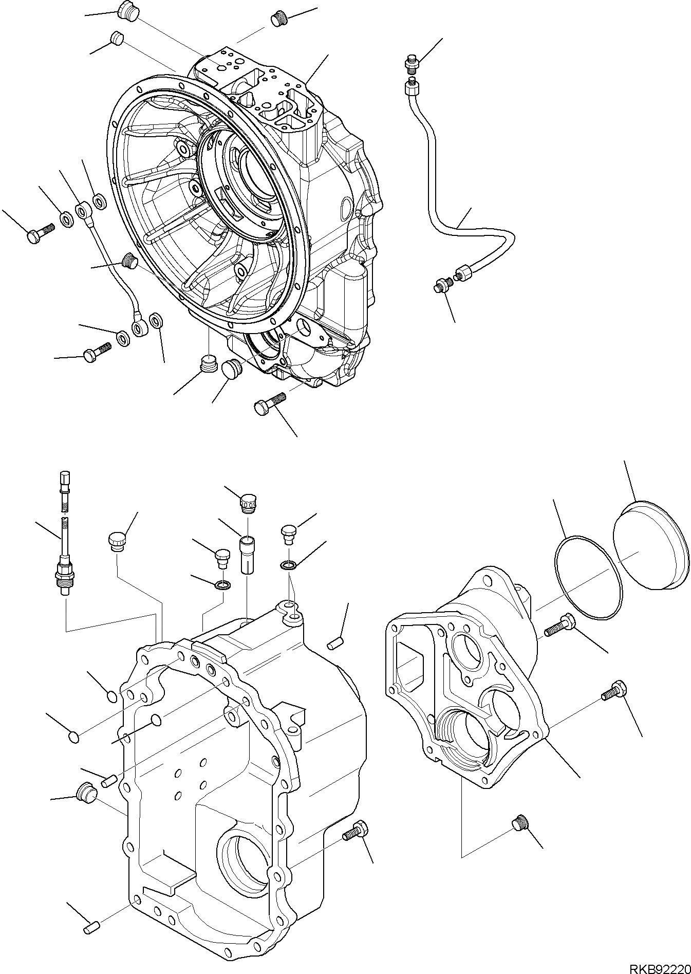 Схема запчастей Komatsu WB93R-5E0 - ТРАНСМИССИЯ (/) РАМА