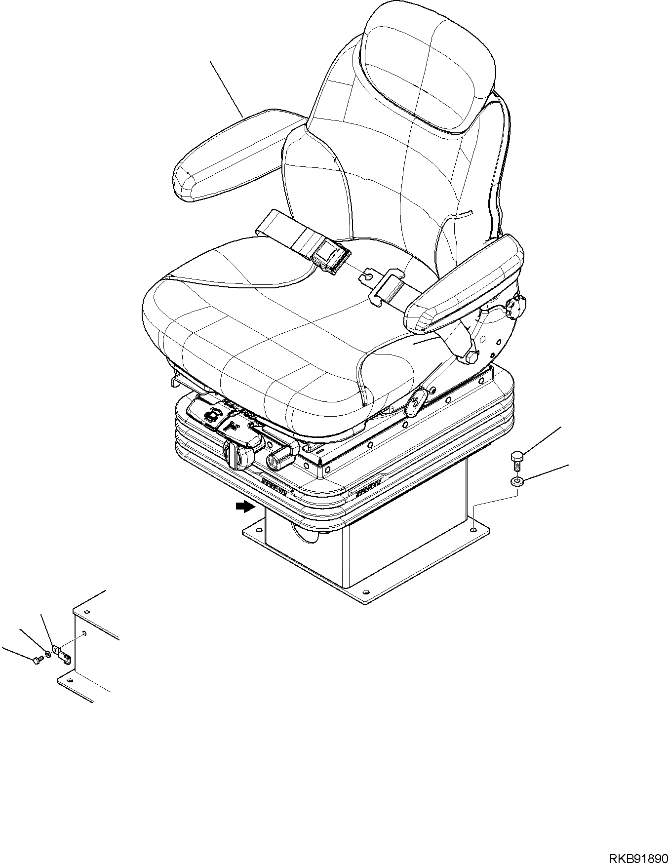 Схема запчастей Komatsu WB93R-5E0 - СИДЕНЬЕ ОПЕРАТОРА (SEARS СИДЕНЬЕING) (/) ЧАСТИ КОРПУСА И КАБИНА