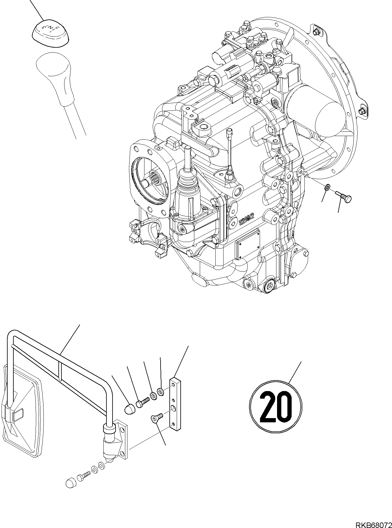 Схема запчастей Komatsu WB93R-5E0 - ОБОРУД-Е (TUV) ( КМ/Ч) (/) МАРКИРОВКА