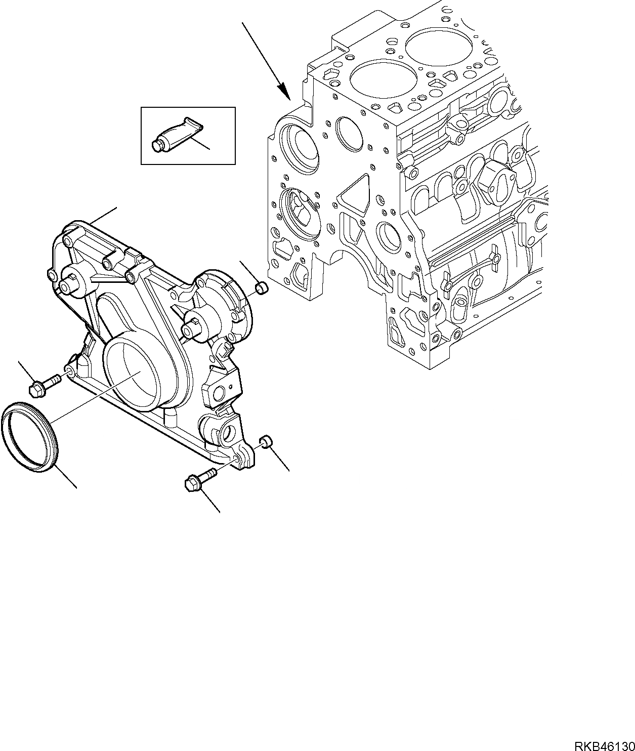 Схема запчастей Komatsu WB93R-5E0 - ПЕРЕДН. COVER ДВИГАТЕЛЬ