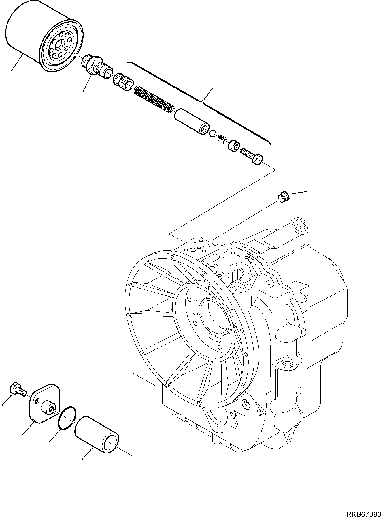 Схема запчастей Komatsu WB93R-5E0 - ТРАНСМИССИЯ (/) РАМА