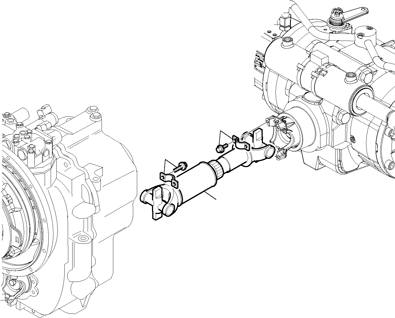 Схема запчастей Komatsu WB93S-5 - ЗАДН. КАРДАНН. ВАЛ РАМА