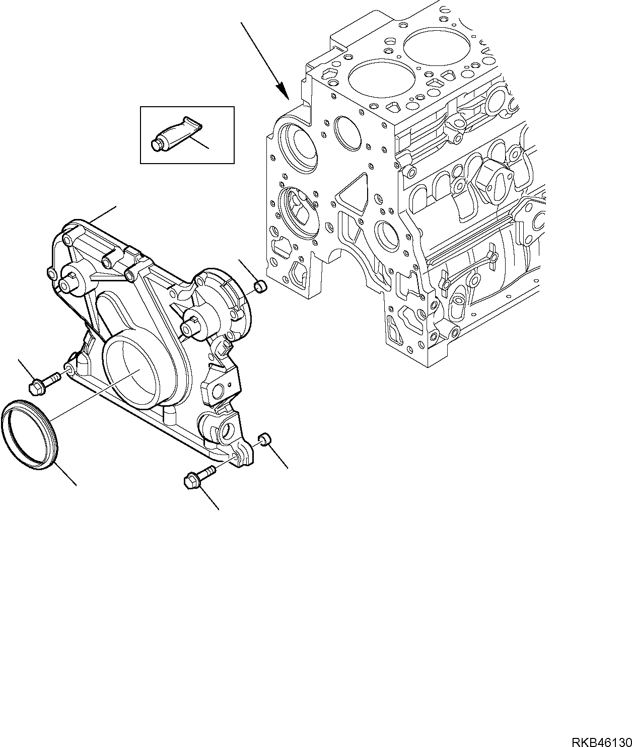 Схема запчастей Komatsu WB93S-5E0 - ПЕРЕДН. COVER ДВИГАТЕЛЬ