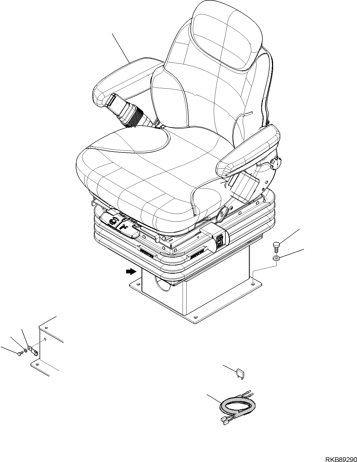 Схема запчастей Komatsu WB93S-5E0 - СИДЕНЬЕ ОПЕРАТОРА (SEARS СИДЕНЬЕING) (С ВОЗД. ПОДВЕСКА) (/) ЧАСТИ КОРПУСА И КАБИНА