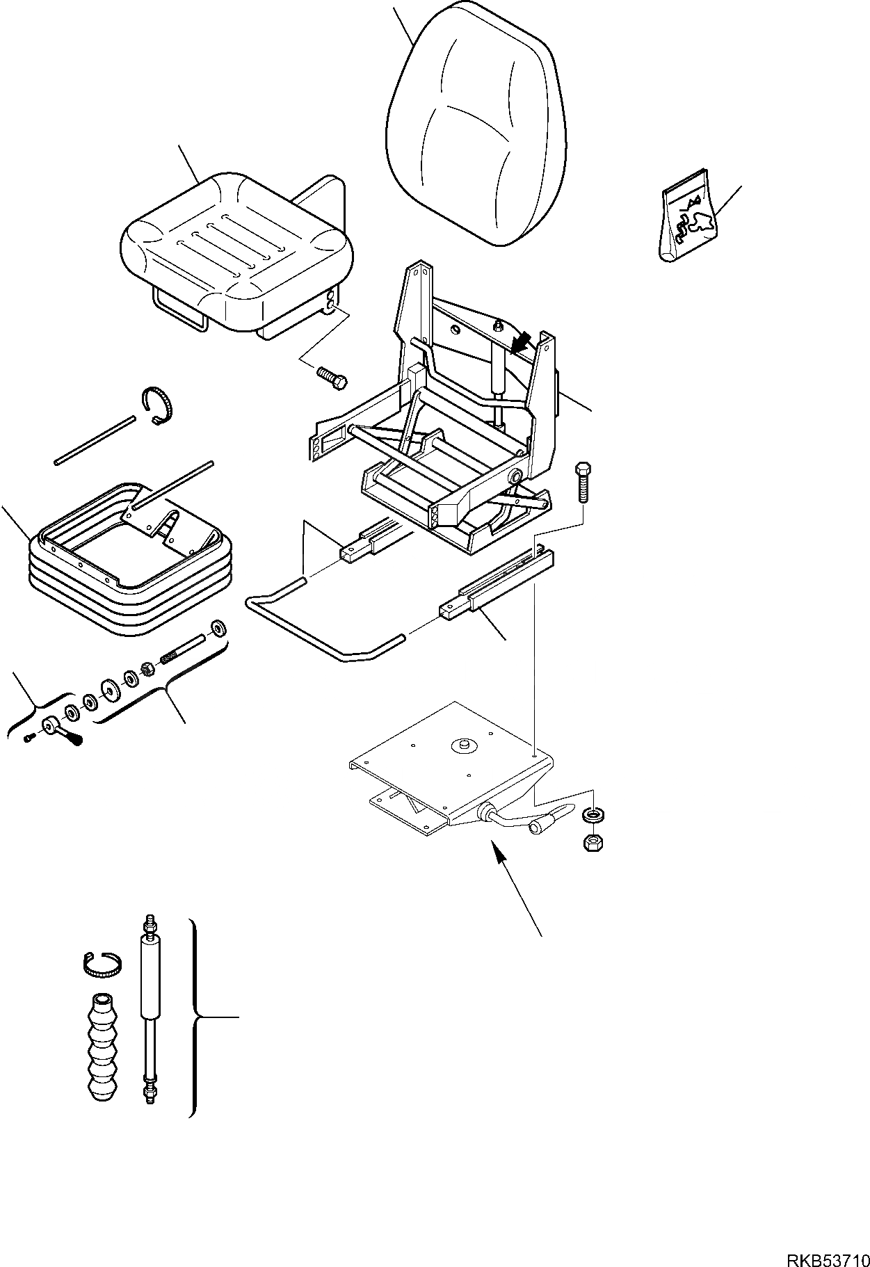 Схема запчастей Komatsu WB93S-5E0 - СИДЕНЬЕ ОПЕРАТОРА (/) ЧАСТИ КОРПУСА И КАБИНА