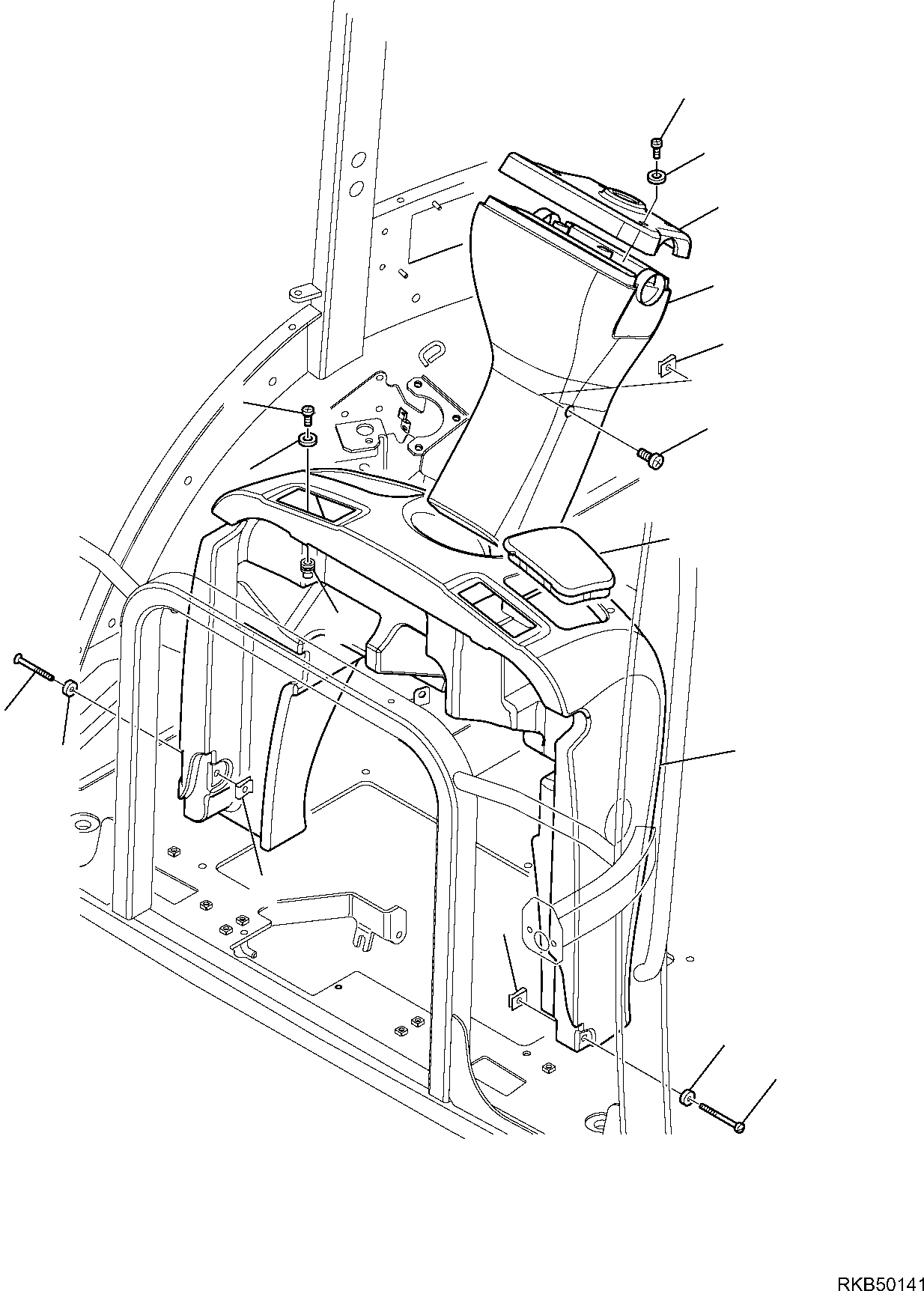 Схема запчастей Komatsu WB97R-5E0 - КАБИНА (/) ЧАСТИ КОРПУСА И КАБИНА