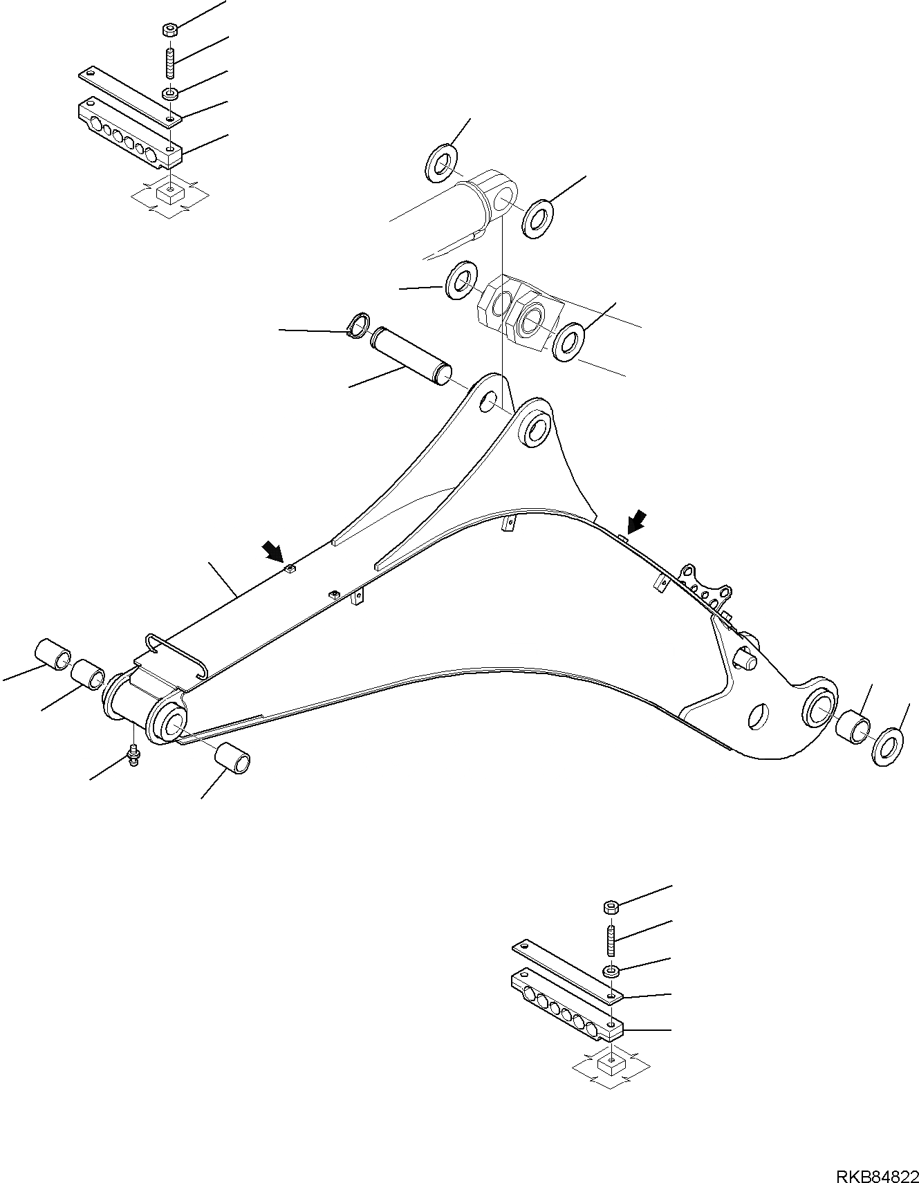 Схема запчастей Komatsu WB97R-5E0 - СТРЕЛА РАБОЧЕЕ ОБОРУДОВАНИЕ