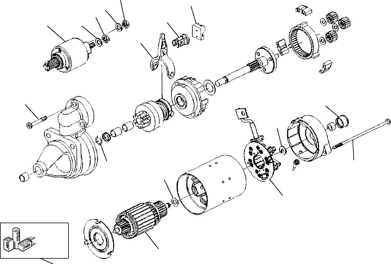 Схема запчастей Komatsu WB97S-5 - СТАРТЕР (/) ДВИГАТЕЛЬ