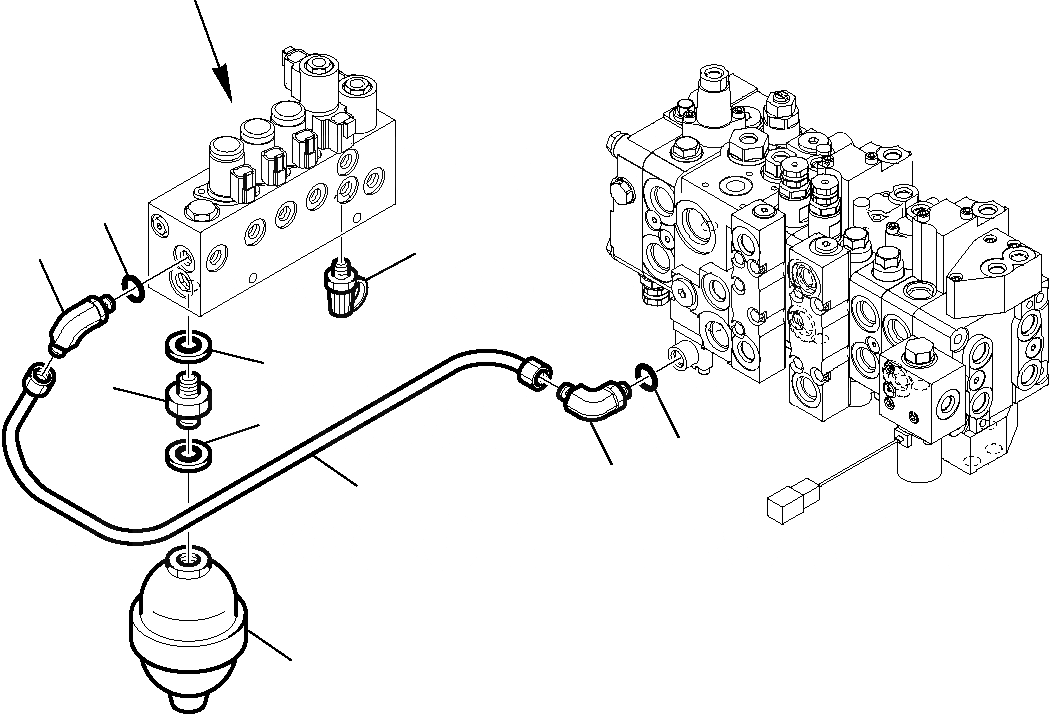 Схема запчастей Komatsu WB97S-5 - ГИДРОЛИНИЯ (СЕРВОУПРАВЛ. КЛАПАН FEED ЛИНИЯ) ГИДРАВЛИКА РАБОЧЕЕ ОБОРУДОВАНИЕ