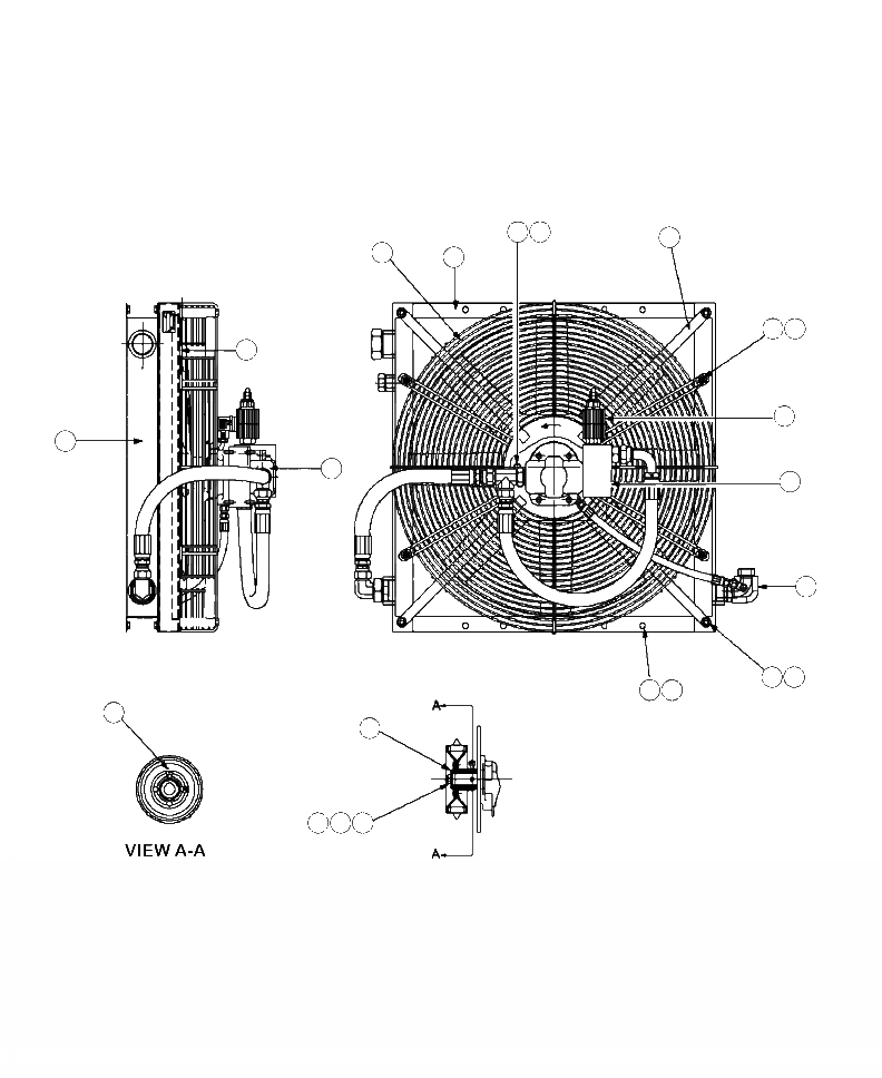Схема запчастей Komatsu XT430L-2 - H-A ВСПОМОГ. МАСЛООХЛАДИТЕЛЬ С SUCKER ВЕНТИЛЯТОР ГИДРАВЛИКА