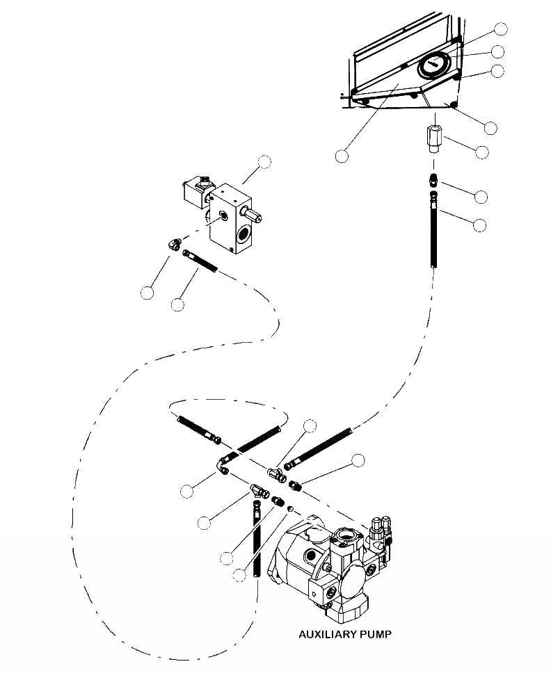 Схема запчастей Komatsu XT430L-2 - H-A ВСПОМОГ. НАСОС COMPENSATOR И GAUGE ЛИНИИ ГИДРАВЛИКА