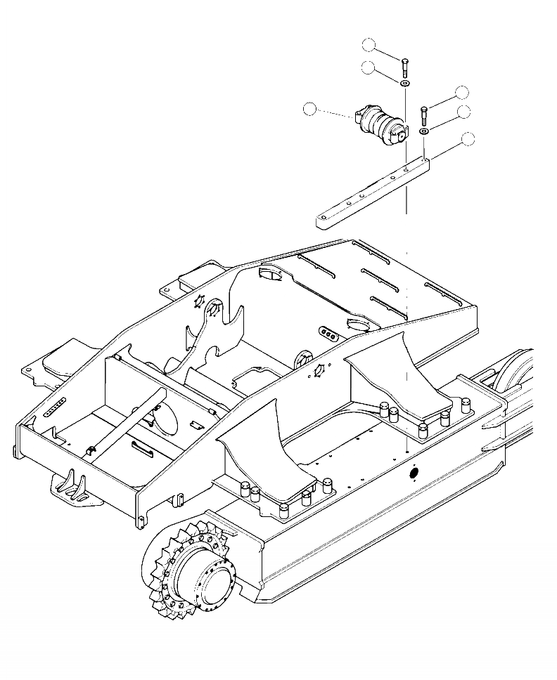 Схема запчастей Komatsu XT430L-2 - R-A ПОДДЕРЖИВАЮЩИЙ КАТОК КРЕПЛЕНИЕ НИЖН.CARRIAGE