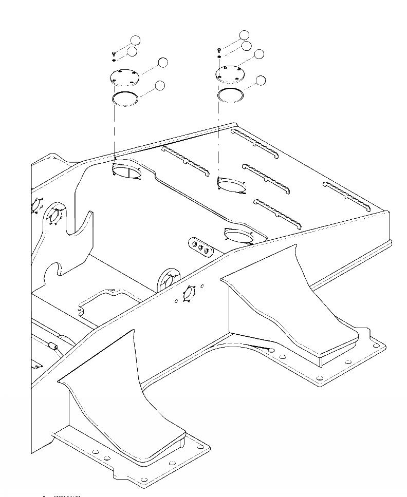 Схема запчастей Komatsu XT430L-2 - R-A КРЫШКИS НИЖН.CARRIAGE