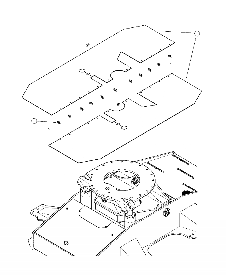 Схема запчастей Komatsu XT430L-2 - R-A ГУСЕНИЧНАЯ РАМА DEBRIS DEFLECTOR НИЖН.CARRIAGE