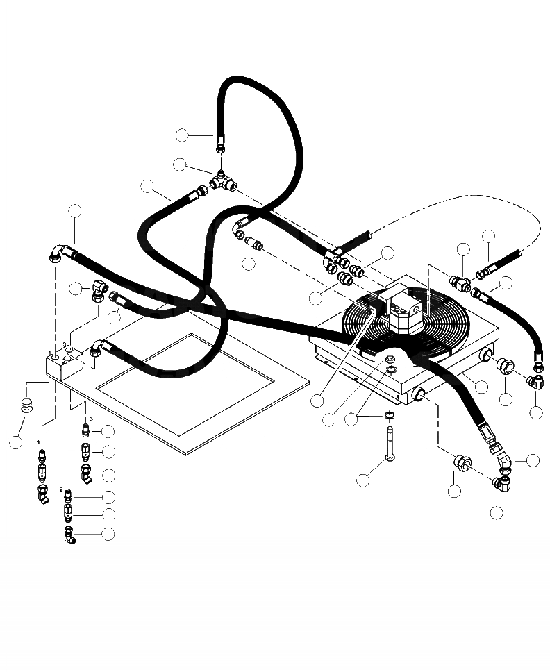 Схема запчастей Komatsu XT445L-2 - H-A ВСПОМОГ. МАСЛООХЛАДИТЕЛЬ КРЕПЛЕНИЕ ГИДРАВЛИКА