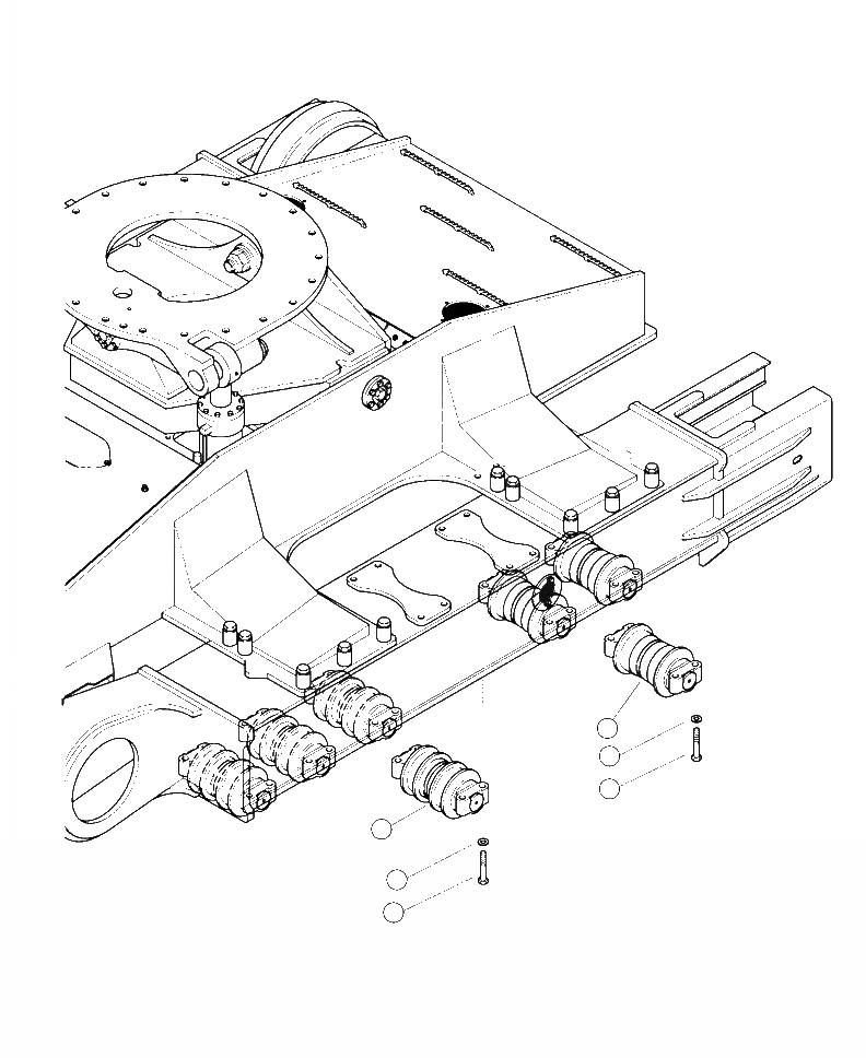 Схема запчастей Komatsu XT445L-2 - R-A ОПОРНЫЙ КАТОК КРЕПЛЕНИЕ НИЖН.CARRIAGE