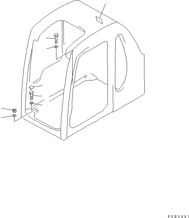 Схема запчастей Komatsu PC200-6S - КАБИНА (ЧАСТИ Д/УСТАНОВКИ)(№C-) КАБИНА ОПЕРАТОРА И СИСТЕМА УПРАВЛЕНИЯ