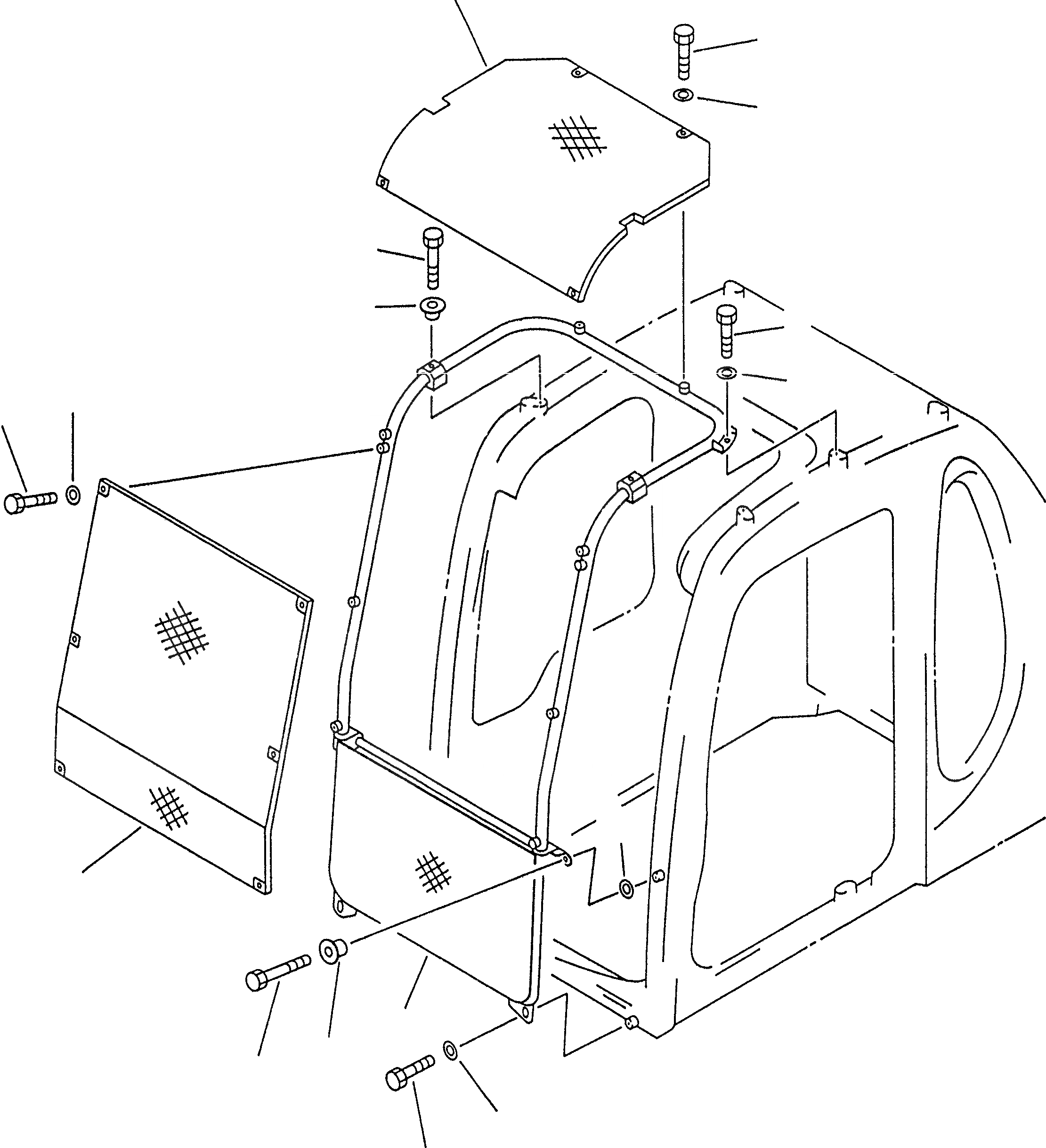 Схема запчастей Komatsu PC200-6S - ФРОНТАЛЬНАЯ ЗАЩИТА (ПОЛН.)(№C-) КАБИНА ОПЕРАТОРА И СИСТЕМА УПРАВЛЕНИЯ