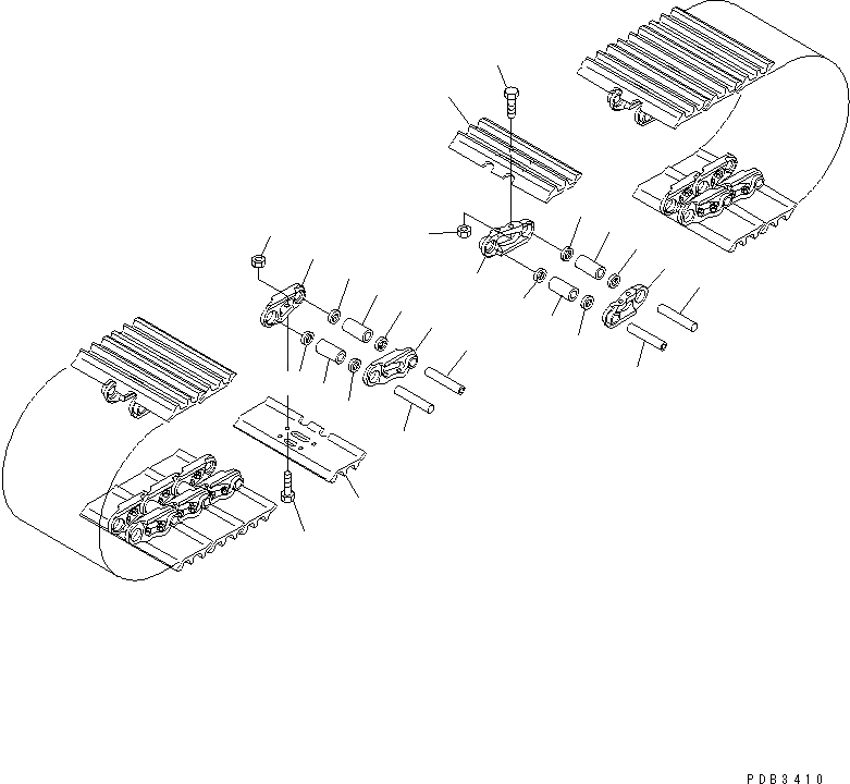 Схема запчастей Komatsu PC200-6S - ГУСЕНИЦЫ (ТРОЙНОЙ ГРУНТОЗАЦЕП. С ОТВЕРСТИЯМИ) (MM ШИР.) ХОДОВАЯ