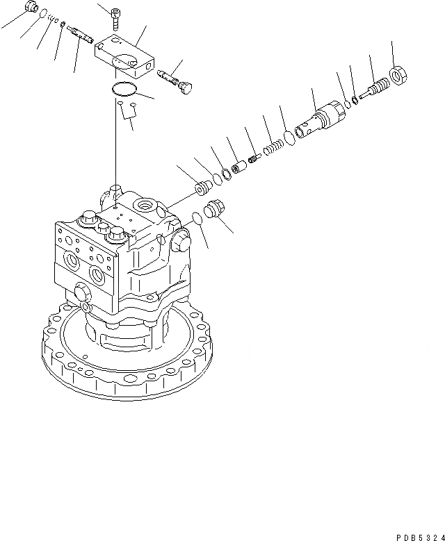 Схема запчастей Komatsu PC200-6S - МОТОР ПОВОРОТА (/)(№C-) ОСНОВН. КОМПОНЕНТЫ И РЕМКОМПЛЕКТЫ