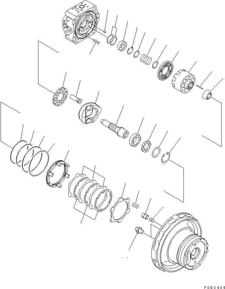 Схема запчастей Komatsu PC200-6S - МОТОР ХОДА (/)(№C-) ОСНОВН. КОМПОНЕНТЫ И РЕМКОМПЛЕКТЫ