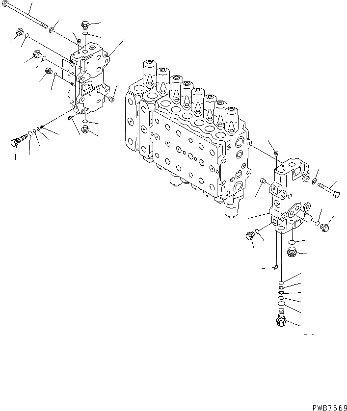 Схема запчастей Komatsu PC200-6S - ОСНОВН. КЛАПАН (-АКТУАТОР) (/)(№C-) ОСНОВН. КОМПОНЕНТЫ И РЕМКОМПЛЕКТЫ