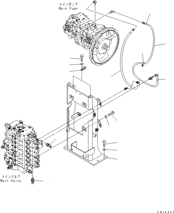 Схема запчастей Komatsu PC200-7 - ОСНОВН. КЛАПАН (КОРПУС КЛАПАНА) ГИДРАВЛИКА