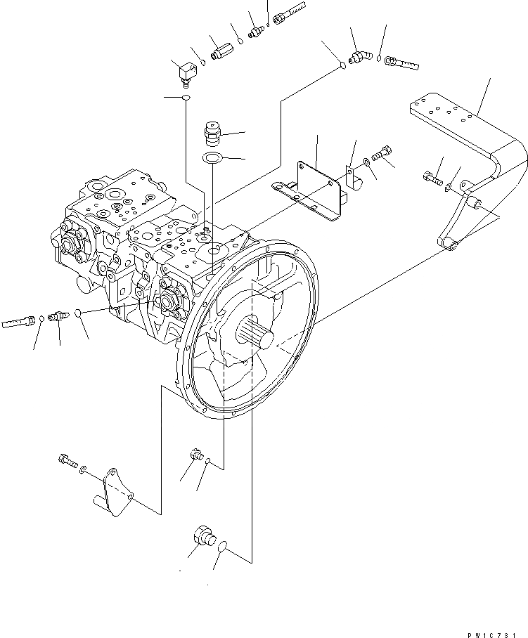 Схема запчастей Komatsu PC200-7 - ОСНОВН. НАСОС (СОЕДИНИТЕЛЬН. ЧАСТИ)(PC-7-W,PCLC-7-W) ГИДРАВЛИКА