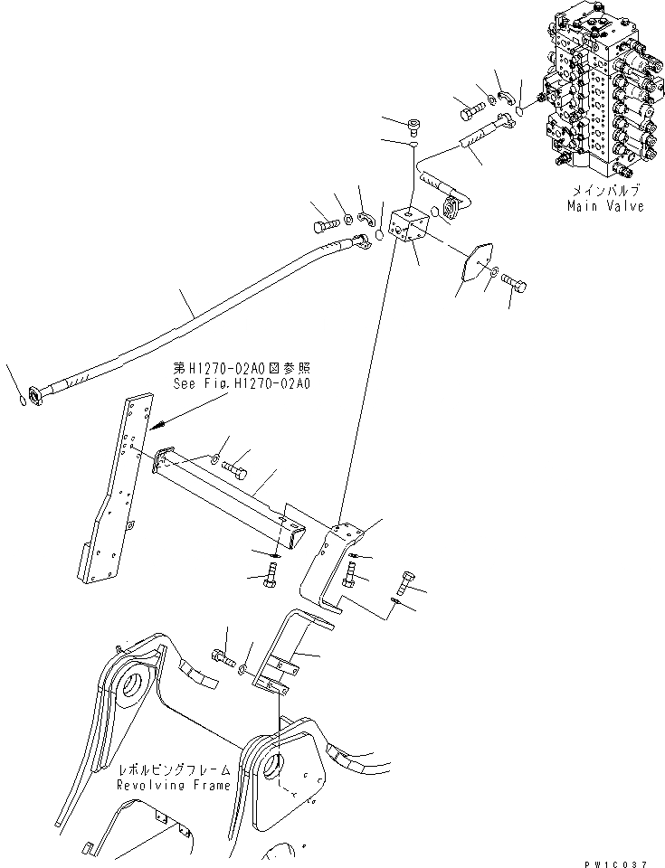 Схема запчастей Komatsu PC200-7 - НАВЕСНОЕ ОБОРУД-Е (ОСНОВН. ЛЕВ.)( АКТУАТОР)(PC-7-W,PCLC-7-W) ГИДРАВЛИКА