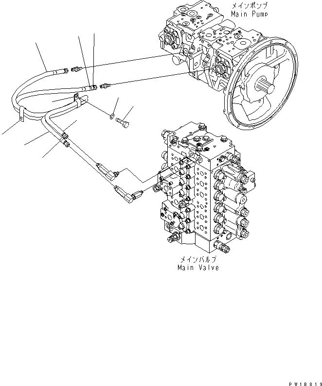 Схема запчастей Komatsu PC200-7 - LS ЛИНИИ ГИДРАВЛИКА