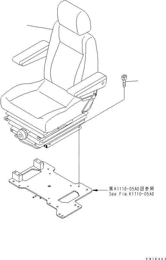 Схема запчастей Komatsu PC200-7 - СИДЕНЬЕ ОПЕРАТОРА (ПОДВЕСКА) КАБИНА ОПЕРАТОРА И СИСТЕМА УПРАВЛЕНИЯ