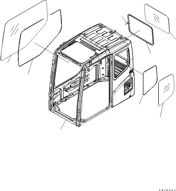 Схема запчастей Komatsu PC200-7 - КАБИНА КАБИНА ОПЕРАТОРА И СИСТЕМА УПРАВЛЕНИЯ