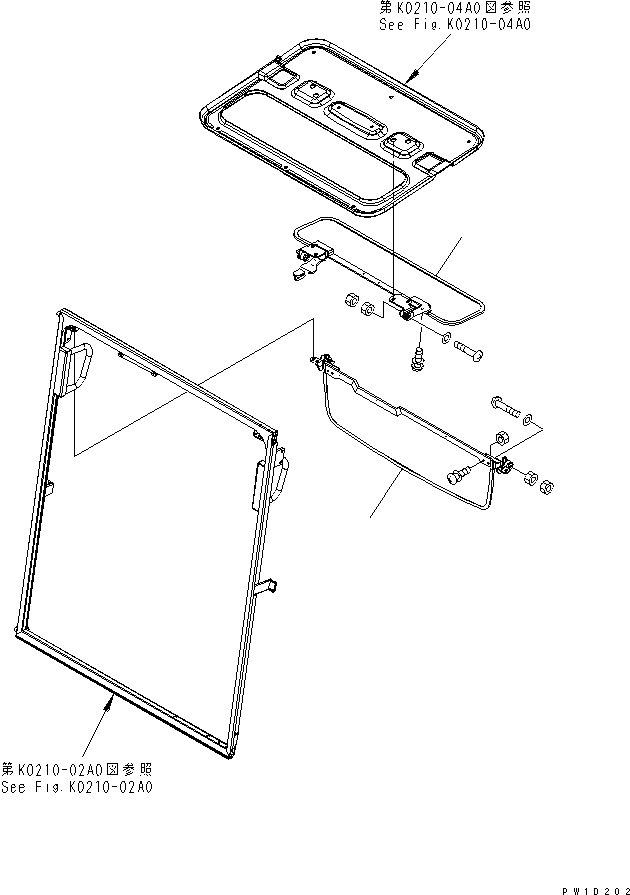 Схема запчастей Komatsu PC200-7 - КОЗЫРЕК ОТ СОЛНЦА. КАБИНА ОПЕРАТОРА И СИСТЕМА УПРАВЛЕНИЯ