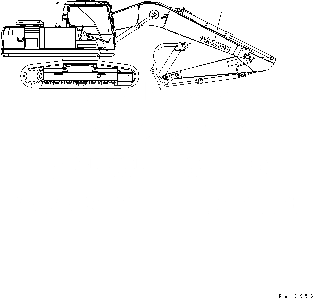 Схема запчастей Komatsu PC200-7 - ПЛАСТИНА (СТРЕЛА, ПРАВ.)(ЛОГОТИП) МАРКИРОВКА