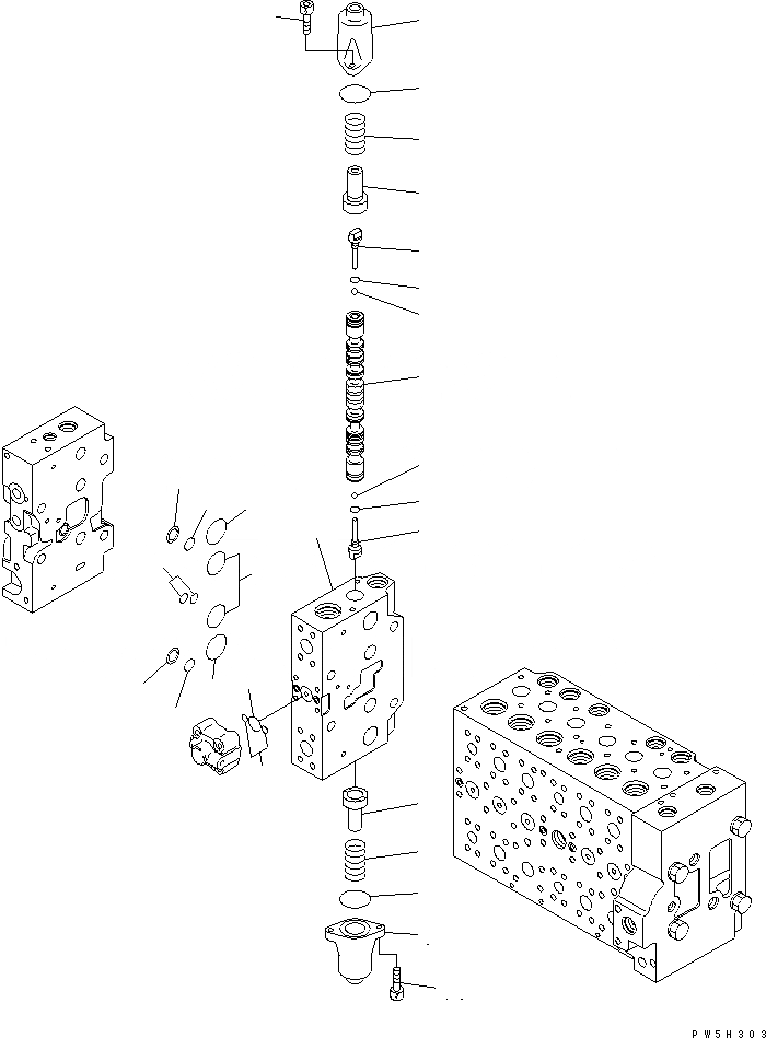 Схема запчастей Komatsu PC200-7 - ОСНОВН. КЛАПАН (-ACUTUATOR)(7/9) ОСНОВН. КОМПОНЕНТЫ И РЕМКОМПЛЕКТЫ