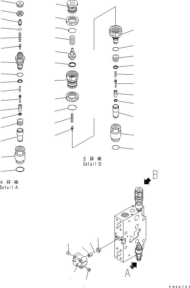Схема запчастей Komatsu PC200-7 - СЕРВИСНЫЙ КЛАПАН (/)(PC-7-W,PCLC-7-W) ОСНОВН. КОМПОНЕНТЫ И РЕМКОМПЛЕКТЫ