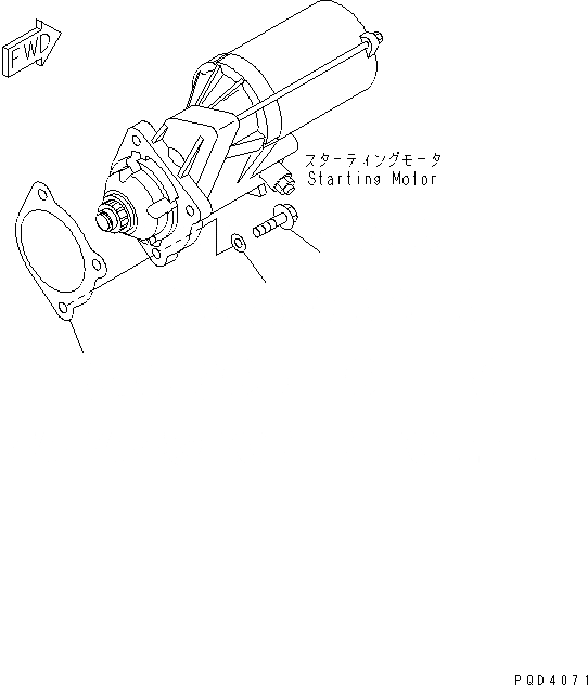 Схема запчастей Komatsu S6D102E-1C-Z - КРЕПЛЕНИЕ СТАРТЕРА (.KW)(№989-979) ДВИГАТЕЛЬ