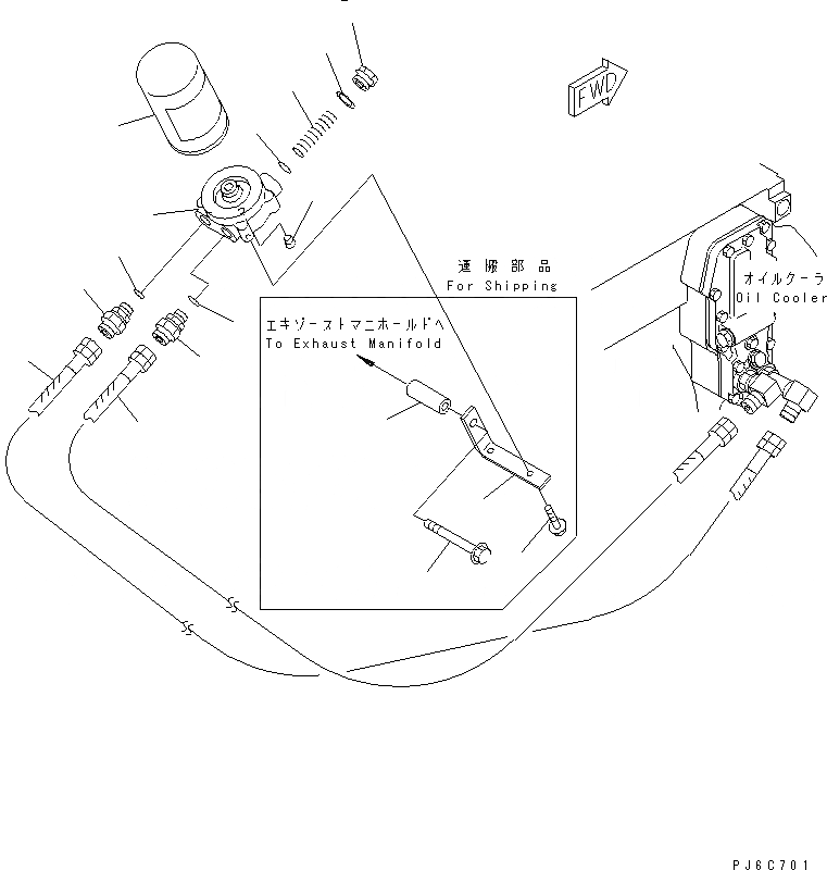 Схема запчастей Komatsu SAA6D102E-2C-8 - МАСЛ. ФИЛЬТР И ТРУБЫ(№89-) ДВИГАТЕЛЬ