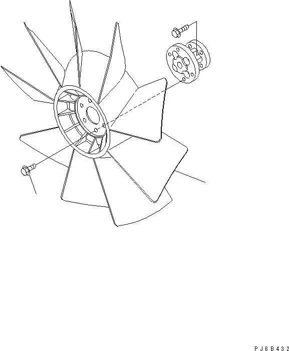 Схема запчастей Komatsu SAA6D102E-2C-8 - ВЕНТИЛЯТОР ОХЛАЖДЕНИЯ ДВИГАТЕЛЬ