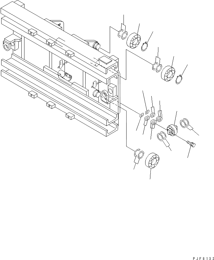 Схема запчастей Komatsu CBW254 - КРЕПЛЕНИЕ ОСНОВ. (РОЛИК) ДЛЯ FFV МАЧТА (INDEPENDENT STROKE ТИП КРЕПЛЕНИЕ ОСНОВ.)