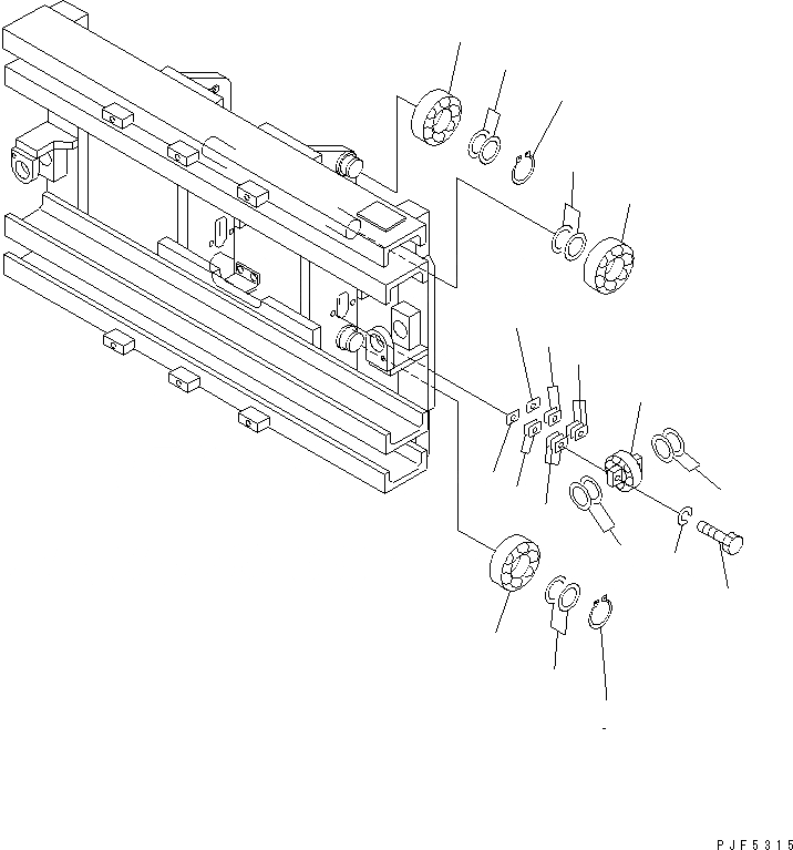 Схема запчастей Komatsu CDW253 - КРЕПЛЕНИЕ ОСНОВ. (РОЛИК) ДЛЯ ДВОЙН. МАЧТА (INDEPENDENT STROKE ТИП КРЕПЛЕНИЕ ОСНОВ.)