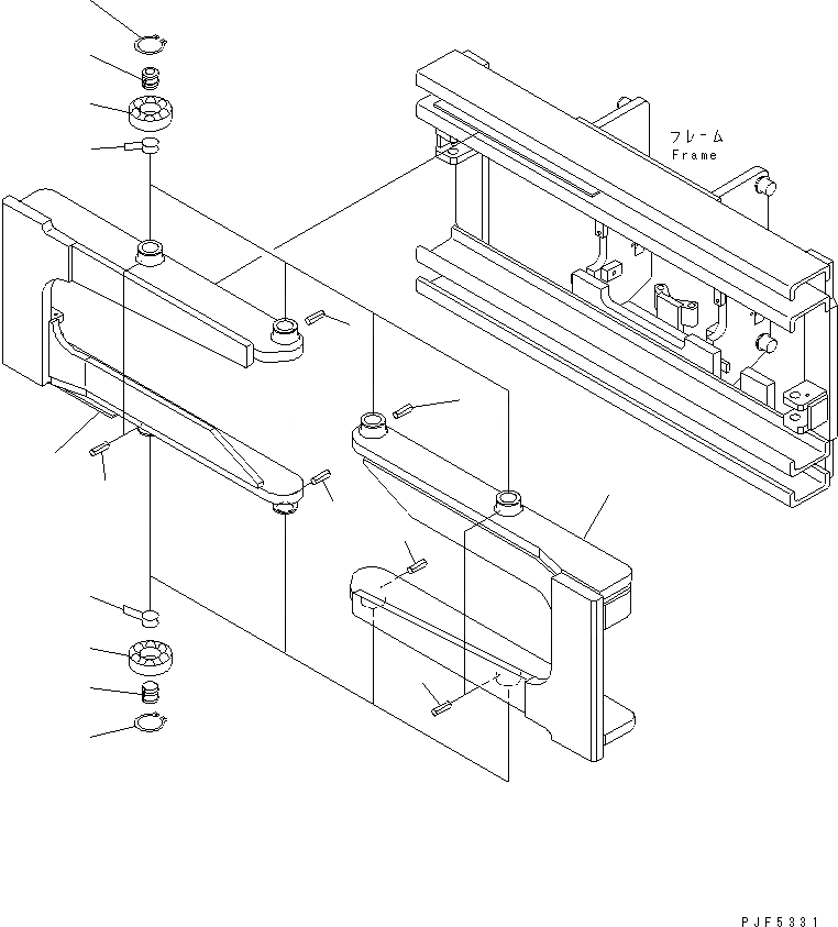 Схема запчастей Komatsu CDW253 - КРЕПЛЕНИЕ ОСНОВ. (GUIDE) ДЛЯ FFV МАЧТА (INDEPENDENT STROKE ТИП КРЕПЛЕНИЕ ОСНОВ.)