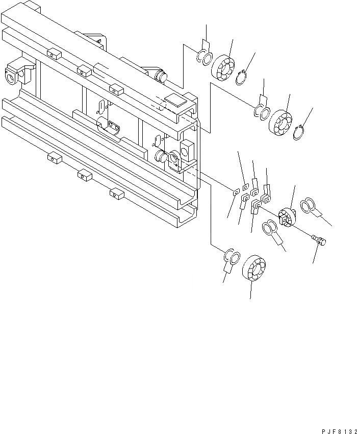 Схема запчастей Komatsu CDW254 - КРЕПЛЕНИЕ ОСНОВ. (РОЛИК) ДЛЯ TFV МАЧТА (INDEPENDENT STROKE ТИП КРЕПЛЕНИЕ ОСНОВ.)