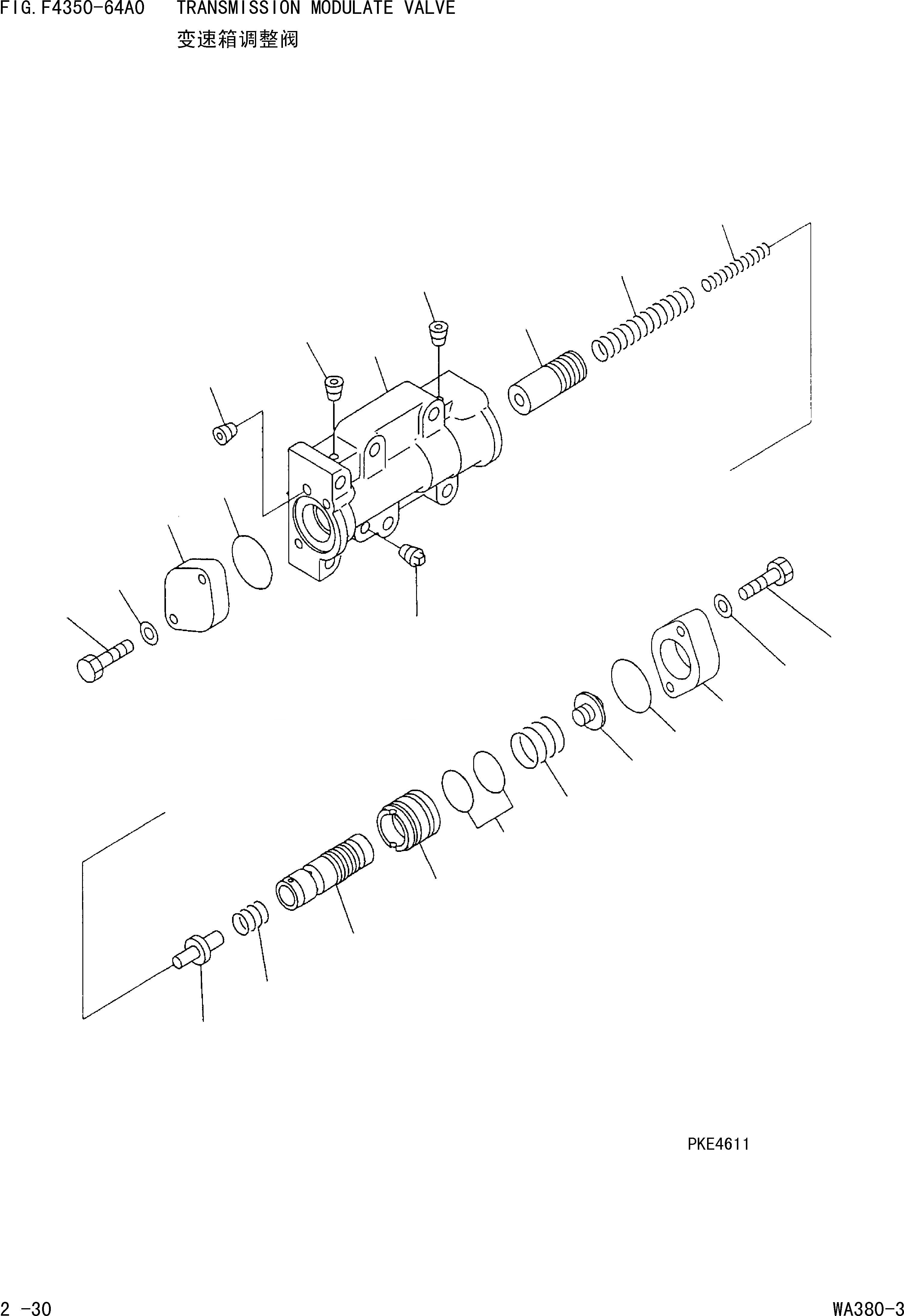 Схема запчастей Komatsu WA380-3 - ТРАНСМИССИЯ MODULATE КЛАПАН [ТРАНСМИССИЯ]