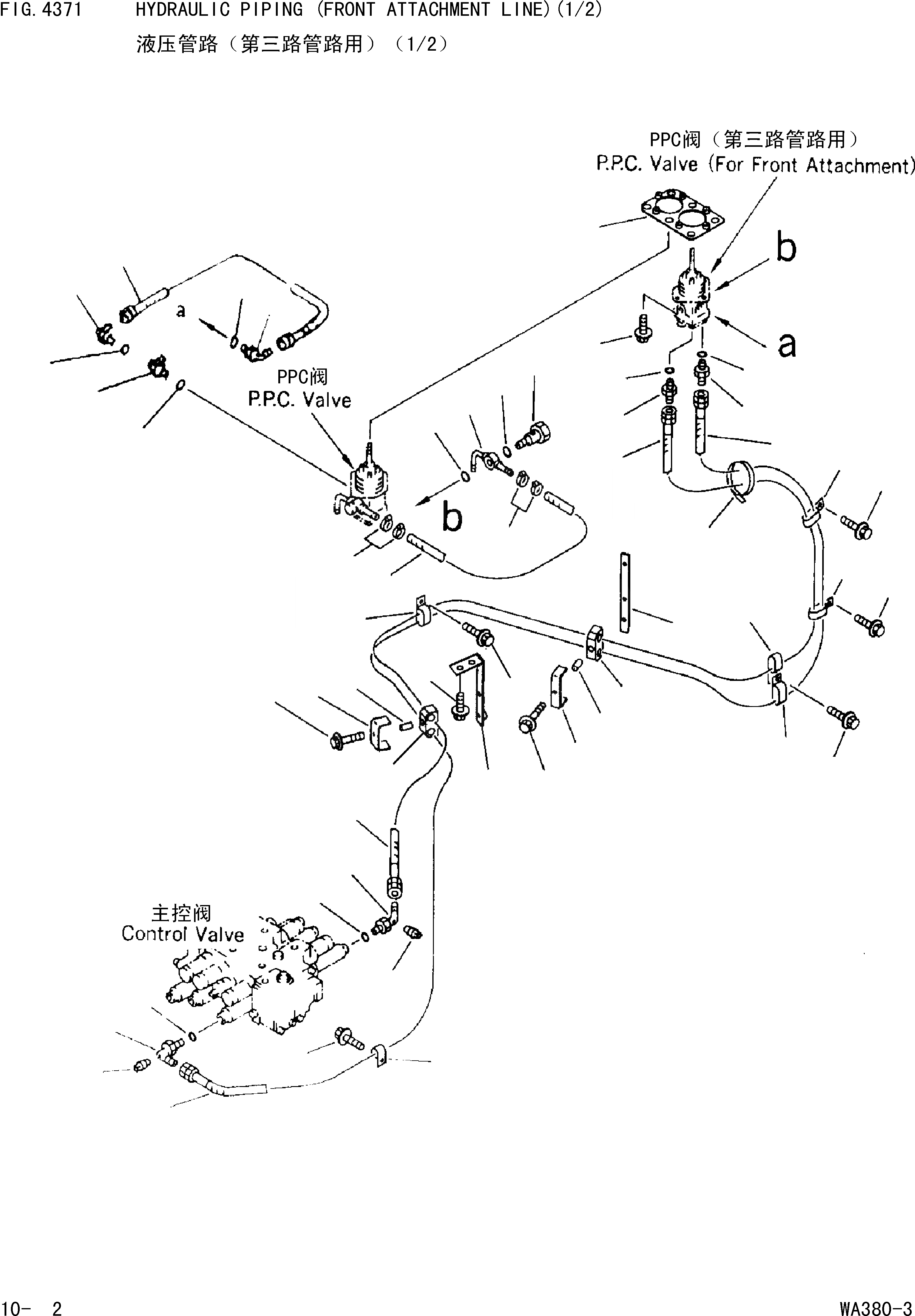 Схема запчастей Komatsu WA380-3 - ГИДРОЛИНИЯ(НАВЕСН.ОБОРУДЛИНИЯ)(/) [НАВЕСН.ОБОРУД OPT]