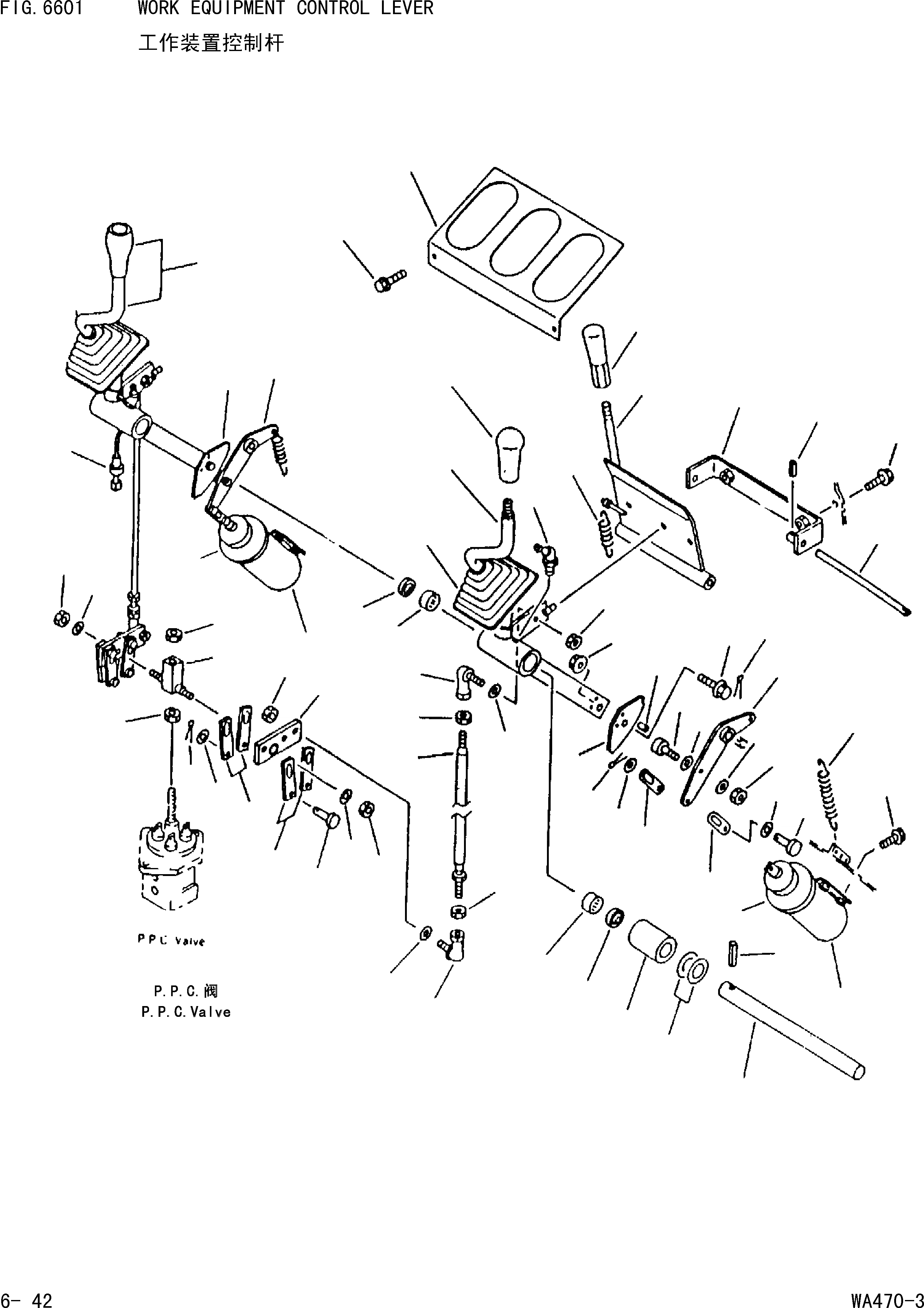 Схема запчастей Komatsu WA470-3 - РЫЧАГ УПРАВЛЕНИЯ РАБОЧИМ ОБОРУДОВАНИЕМ [УПРАВЛ-Е РАБОЧИМ ОБОРУДОВАНИЕМ]