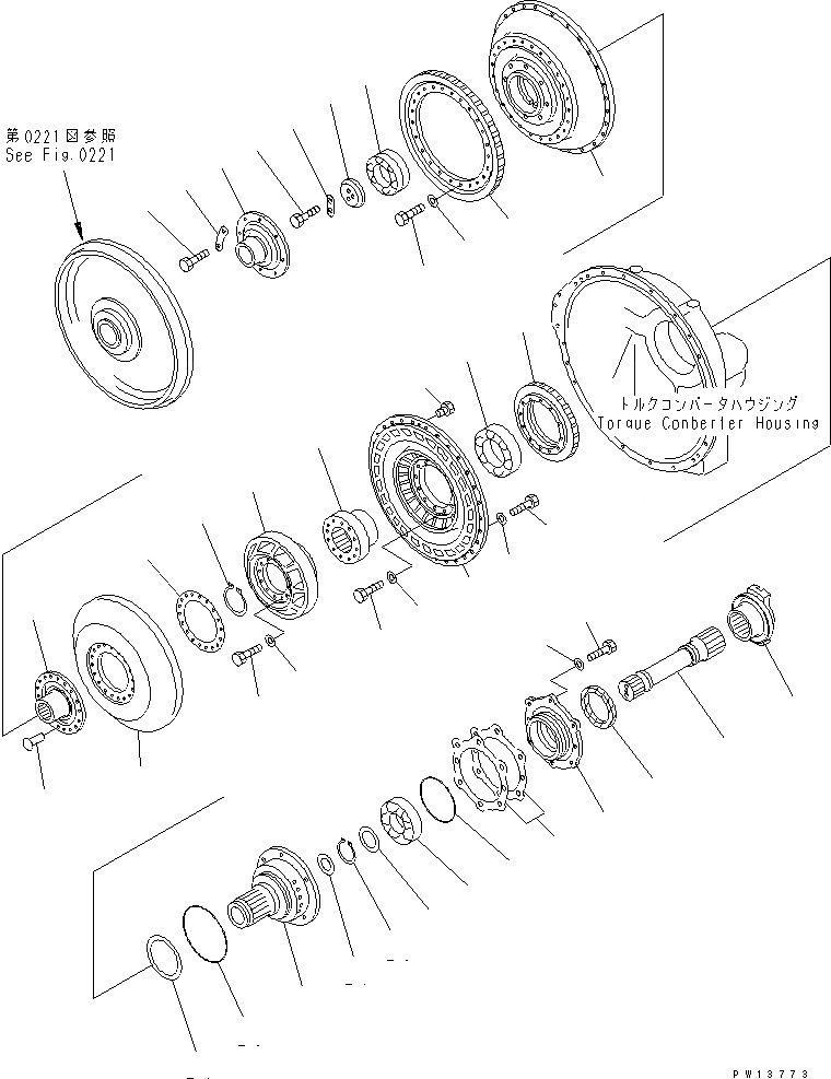 Схема запчастей Komatsu D135A-2 - ГИДРОТРАНСФОРМАТОР (/) ВАЛ И СТАТОР ГТР CONVERTOR¤ТРАНСМИССИЯ¤ РУЛЕВ. УПРАВЛЕНИЕ И КОНЕЧНАЯ ПЕРЕДАЧА
