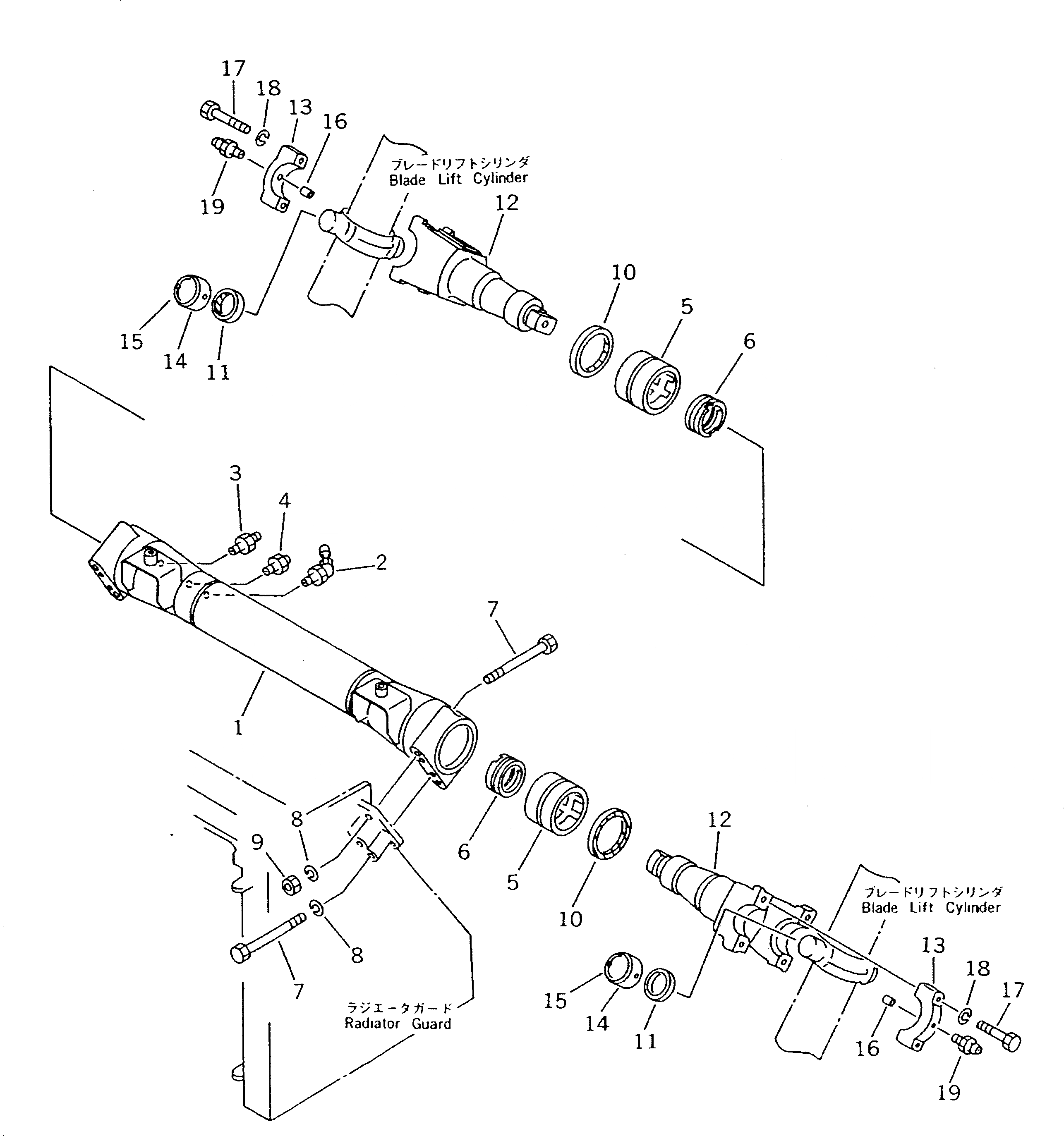 Схема запчастей Komatsu D135A-2 - ОПОРА ЦИЛИНДРА УПРАВЛ-Е РАБОЧИМ ОБОРУДОВАНИЕМ