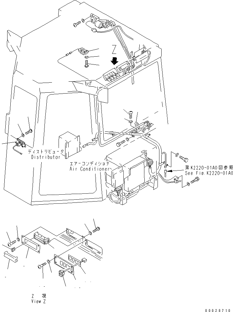 Схема запчастей Komatsu D155A-2A - СТАЛЬНАЯ КАБИНА (ЭЛЕКТРИКА) (ОСВЕЩЕНИЕ) КАБИНА ОПЕРАТОРА И СИСТЕМА УПРАВЛЕНИЯ